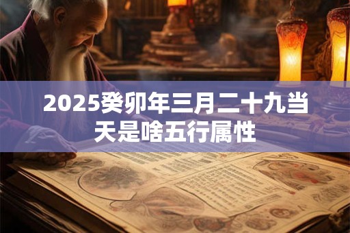 2025癸卯年三月二十九当天是啥五行属性 2025癸卯年三月二十九当天是啥五行属性