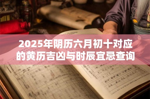 2025年阴历六月初十对应的黄历吉凶与时辰宜忌查询
