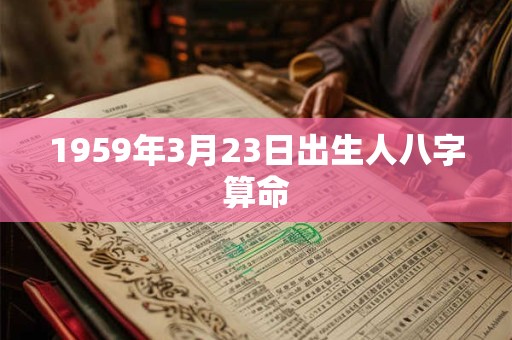 1959年3月23日出生人八字算命
