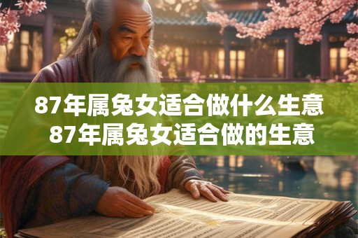 87年属兔女适合做什么生意 87年属兔女适合做的生意