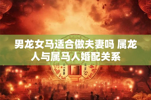 男龙女马适合做夫妻吗 属龙人与属马人婚配关系