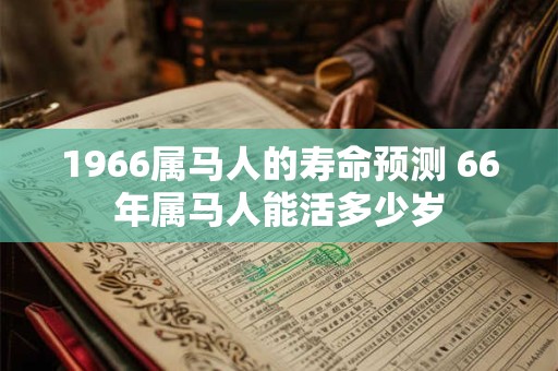 1966属马人的寿命预测 66年属马人能活多少岁