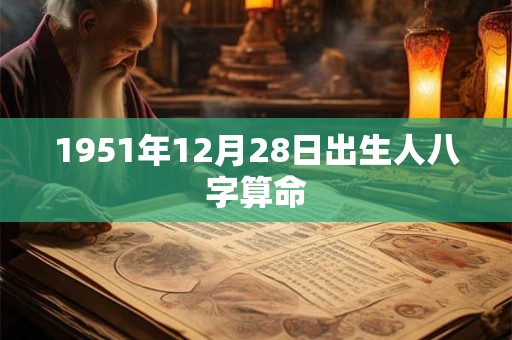 1951年12月28日出生人八字算命