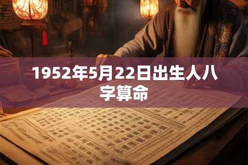 1952年5月22日出生人八字算命