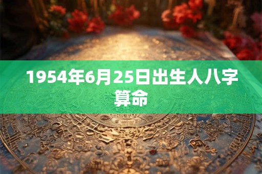 1954年6月25日出生人八字算命