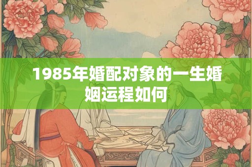 1985年婚配对象的一生婚姻运程如何