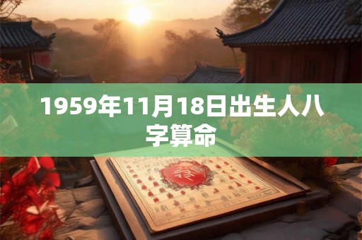 1959年11月18日出生人八字算命