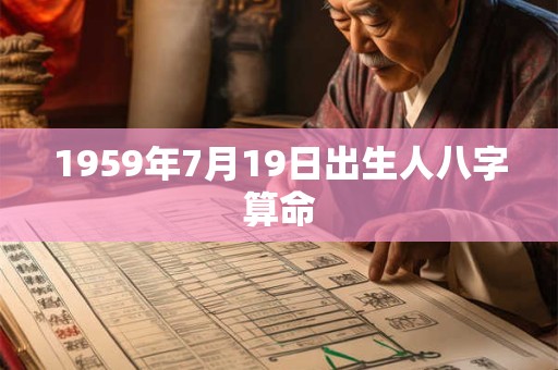 1959年7月19日出生人八字算命