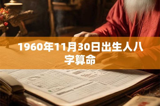 1960年11月30日出生人八字算命
