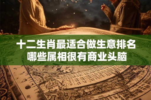 十二生肖最适合做生意排名 哪些属相很有商业头脑