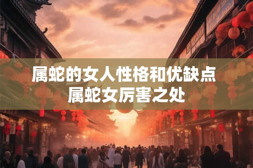 属蛇的女人性格和优缺点 属蛇女厉害之处