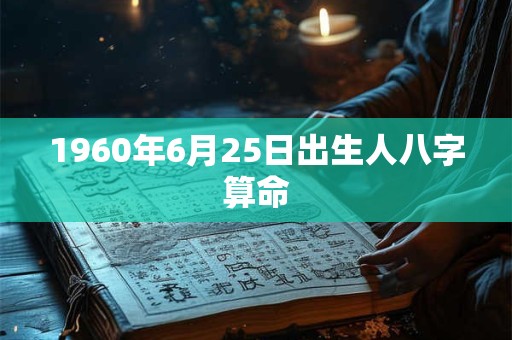 1960年6月25日出生人八字算命