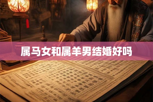 属马女和属羊男结婚好吗