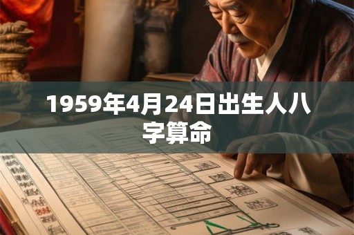 1959年4月24日出生人八字算命 1959年4月24日出生人八字算命