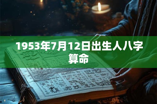 1953年7月12日出生人八字算命