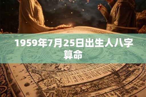 1959年7月25日出生人八字算命