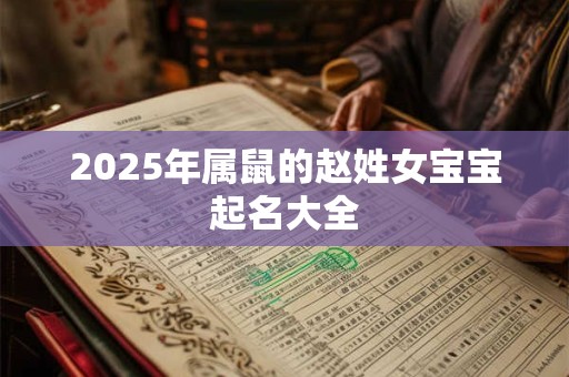 2025年属鼠的赵姓女宝宝起名大全