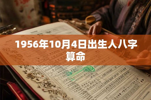 1956年10月4日出生人八字算命