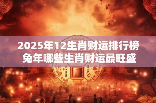 2025年12生肖财运排行榜 兔年哪些生肖财运最旺盛
