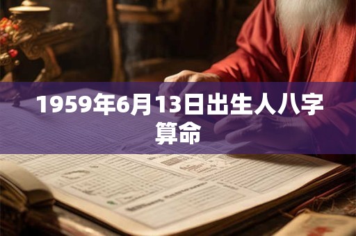1959年6月13日出生人八字算命