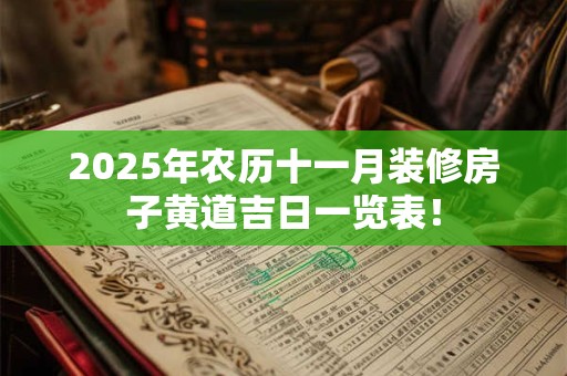 2025年农历十一月装修房子黄道吉日一览表！