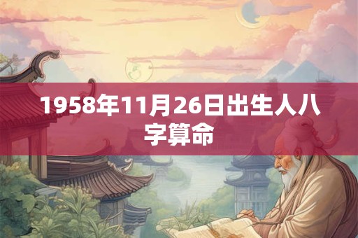 1958年11月26日出生人八字算命