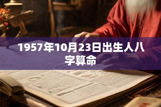 1957年10月23日出生人八字算命 1957年10月23日出生人八字算命