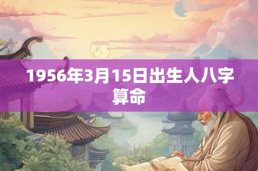 1956年3月15日出生人八字算命