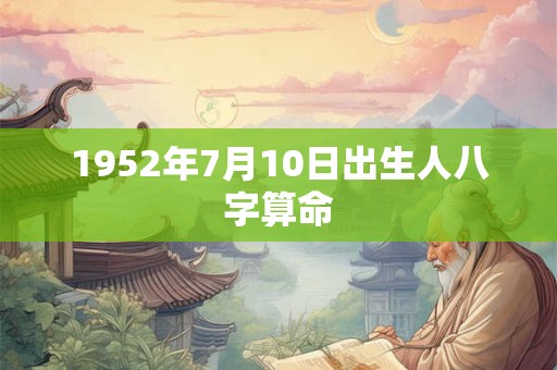 1952年7月10日出生人八字算命