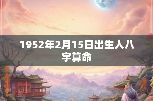 1952年2月15日出生人八字算命