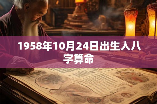 1958年10月24日出生人八字算命