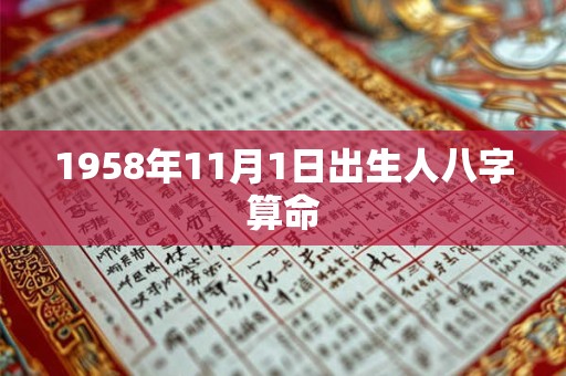 1958年11月1日出生人八字算命