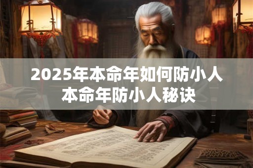 2025年本命年如何防小人 本命年防小人秘诀