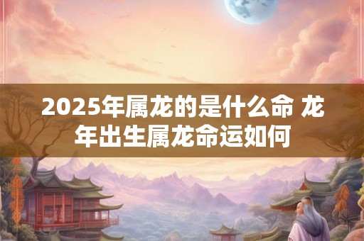 2025年属龙的是什么命 龙年出生属龙命运如何 2025年属龙的是什么命 龙年出生属龙命运如何