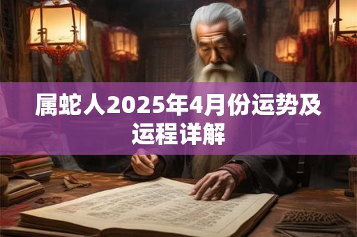 属蛇人2025年4月份运势及运程详解