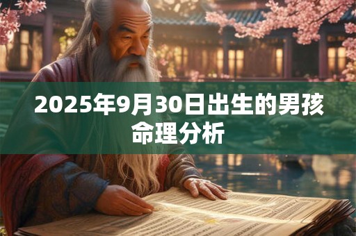 2025年9月30日出生的男孩命理分析