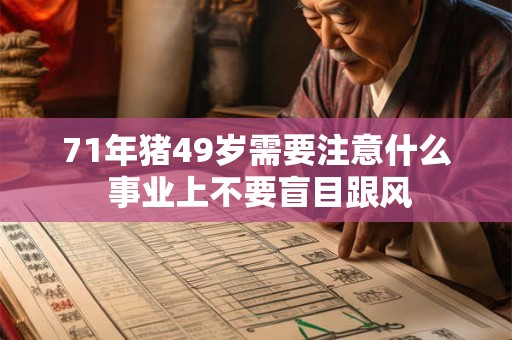 71年猪49岁需要注意什么 事业上不要盲目跟风
