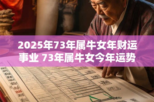 详细阅读:2025年73年属牛女年财运事业 73年属牛女今年运势最新分析 2025年73年属牛女年财运事业 73年属牛女今年运势最新分析