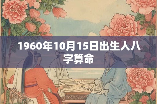 1960年10月15日出生人八字算命