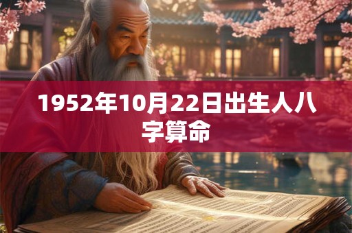 1952年10月22日出生人八字算命