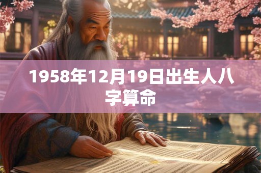 1958年12月19日出生人八字算命