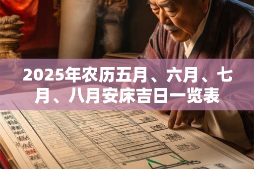 2025年农历五月、六月、七月、八月安床吉日一览表 2025年农历五月、六月、七月、八月安床吉日一览表