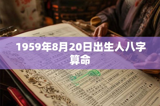 1959年8月20日出生人八字算命
