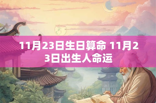 11月23日生日算命 11月23日出生人命运