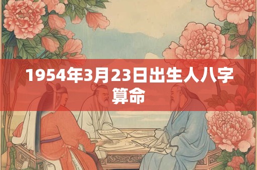 1954年3月23日出生人八字算命