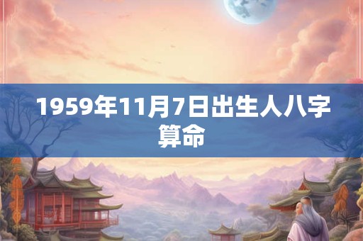 1959年11月7日出生人八字算命
