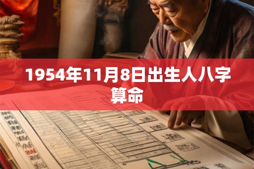 1954年11月8日出生人八字算命