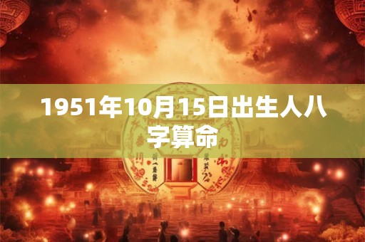 1951年10月15日出生人八字算命