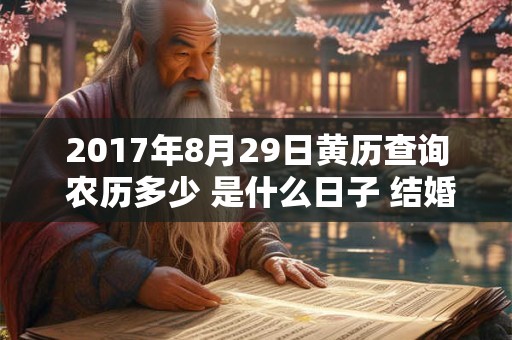 2017年8月29日黄历查询 农历多少 是什么日子 结婚吉时
