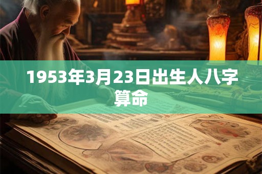 1953年3月23日出生人八字算命